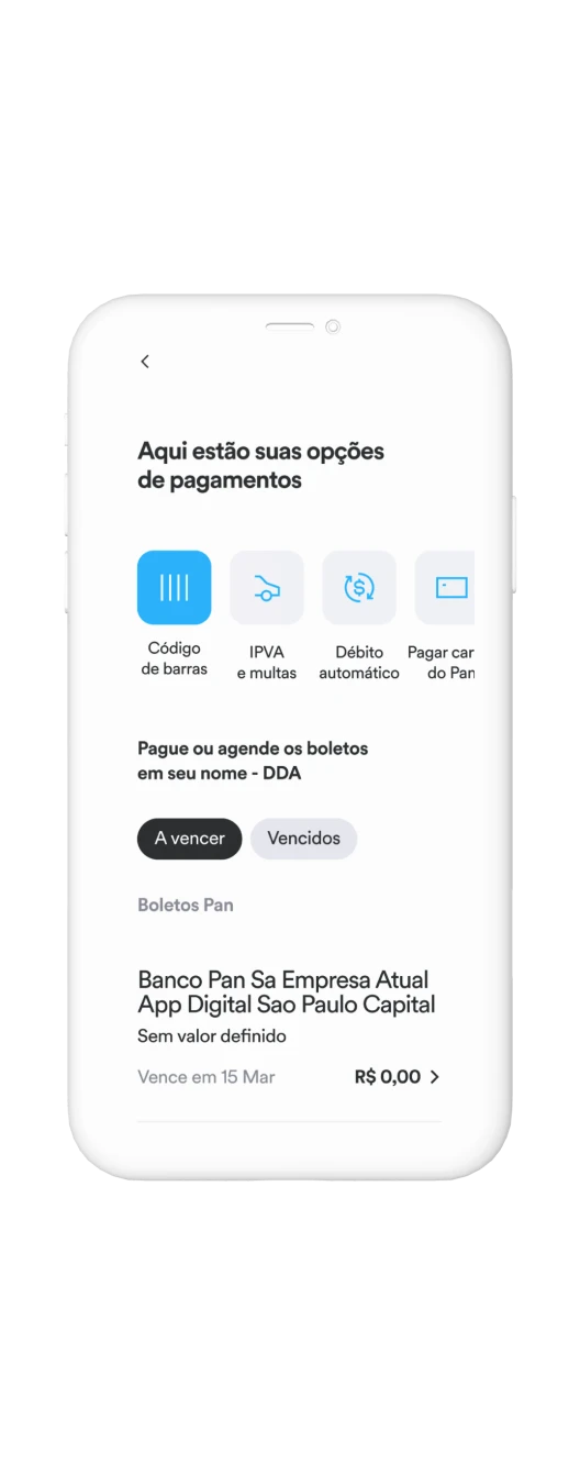 Como pagar contas no app do Pan