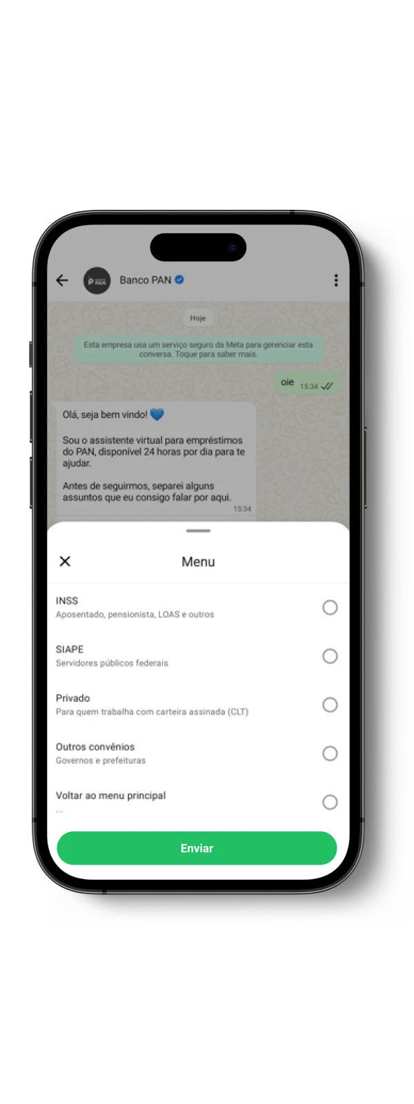 Contratação do empréstimo consignado PAN
